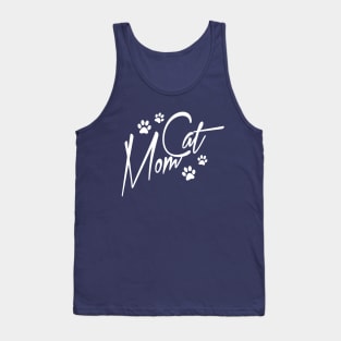 Cat Mom Cute Letter Print Women Funny Graphic Mothers Day Tank Top